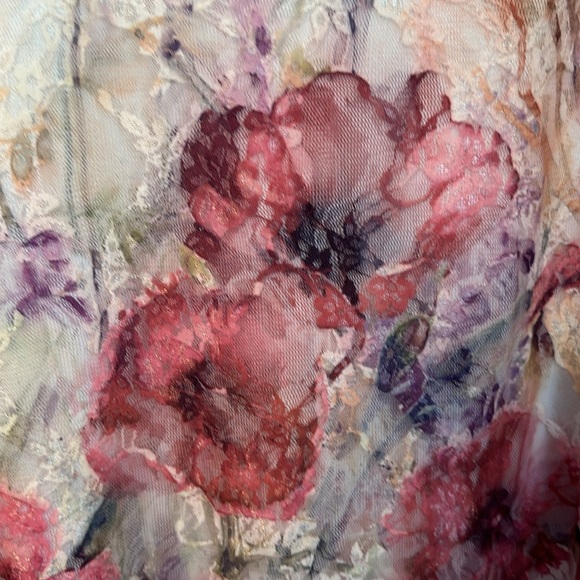 Roz & Ali Lace Overlay Top Size 1X NWOT - Picture 3 of 15